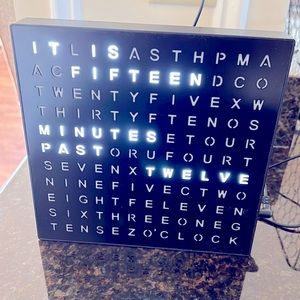 Really cool plug in clock. Displays the time in words.